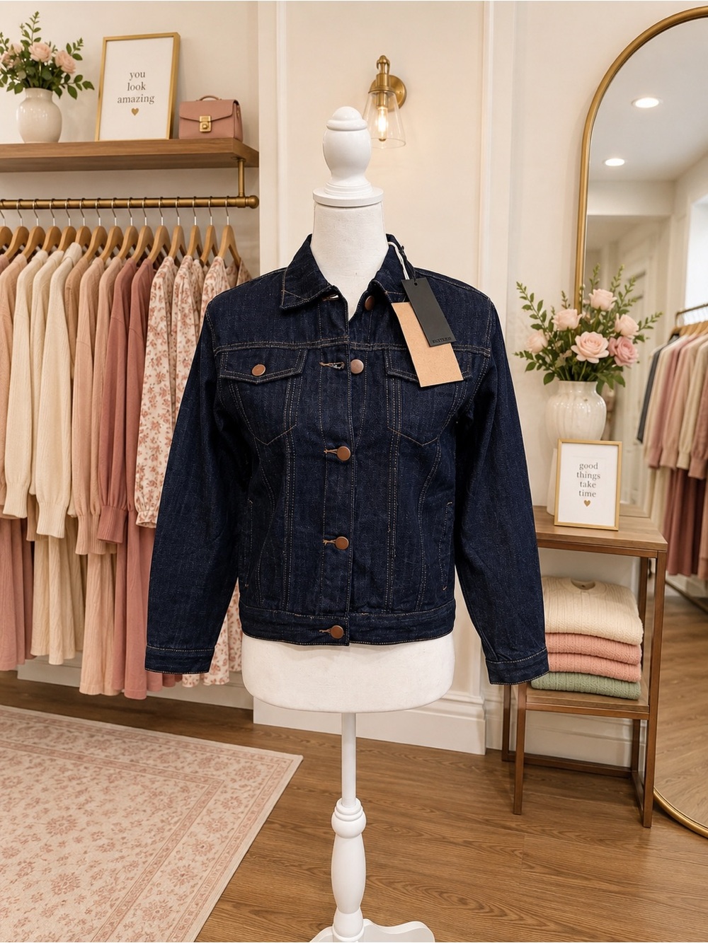 One Teaspoon Kids Denim Jacket Size 10-12 Dark Wash NWT 100% Cotton